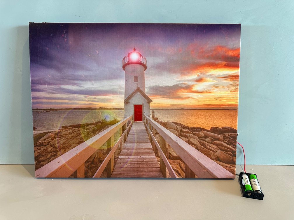 Light Up Light House Print on Cavas Art