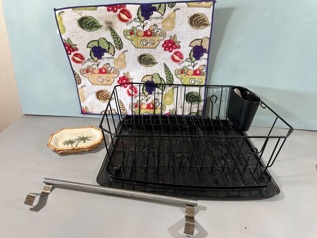 Dish Drainer Rack, Soap Dish and Drawer Towel Holder