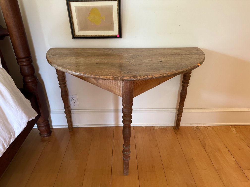 Austrian Antique Half Moon Solid Wood Table