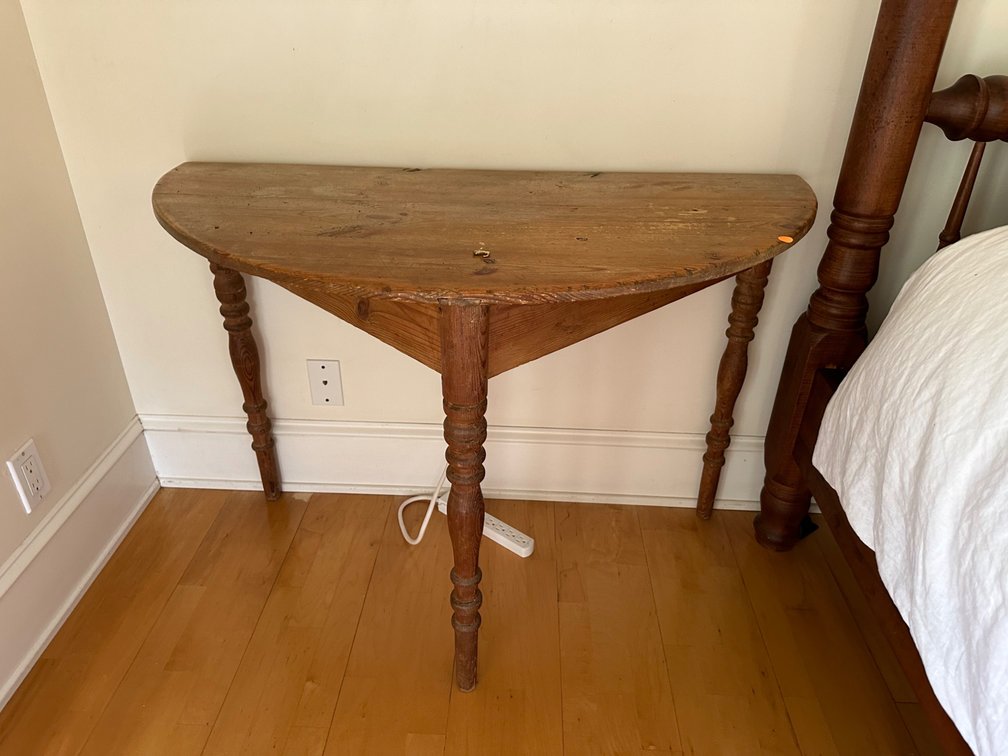 Austrian Antique Half Moon Solid Wood Table