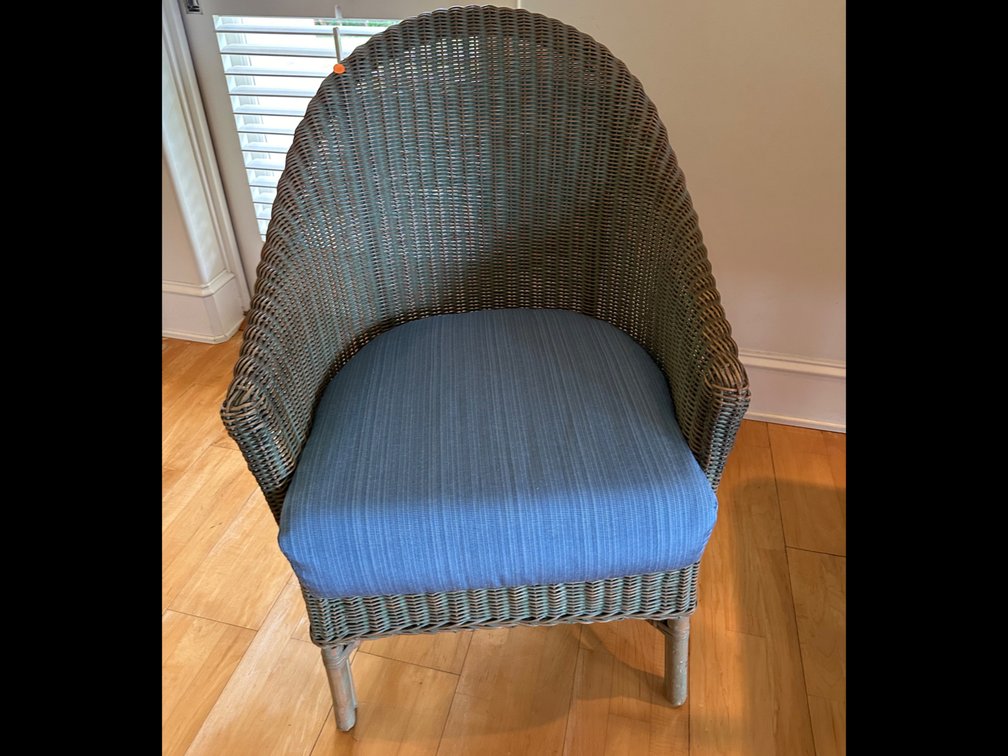 Contemporary Wicker Armchair with Cushion
