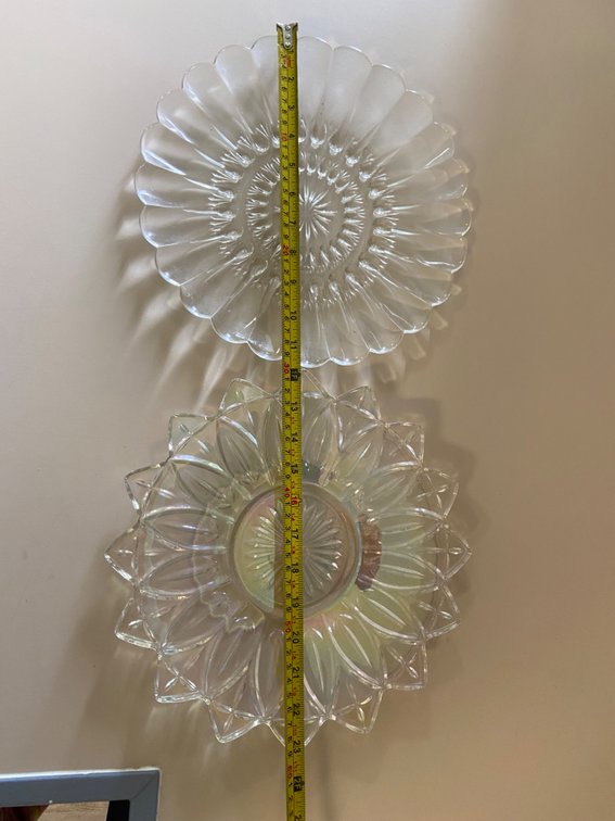 Two vintage crystal serving plates