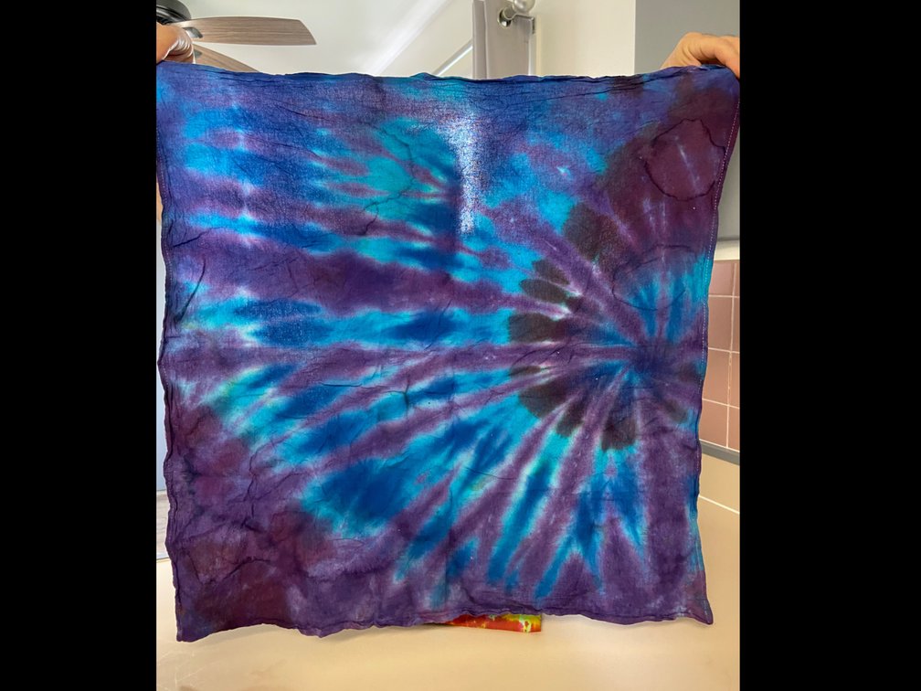 Tie-dye table covering or wall hanging