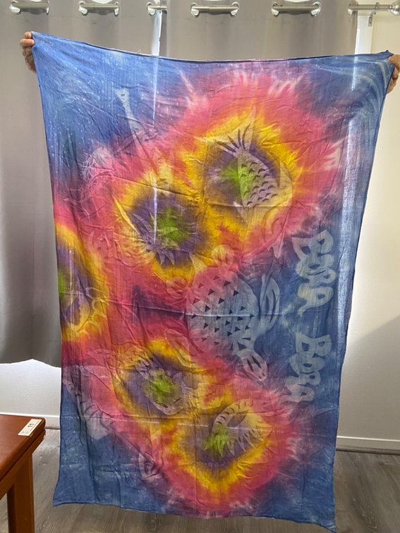 Tie dyed cotton sarong Bora Bora and Sea life