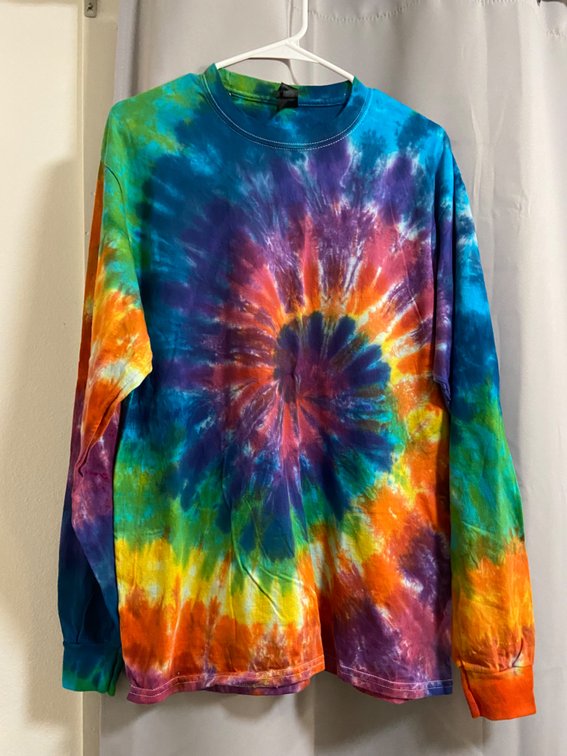 Long Sleeve spiral tie-dyed Large Cotton shirt