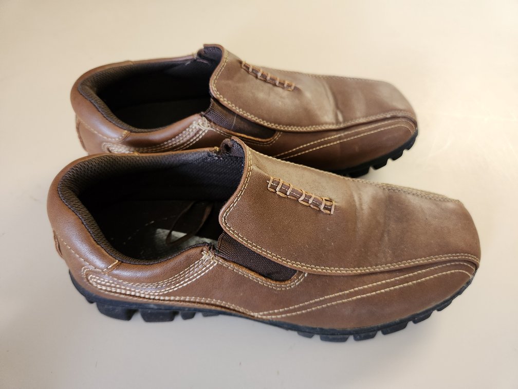 Boys brown fashion dress shoes with comfortable rubber soles