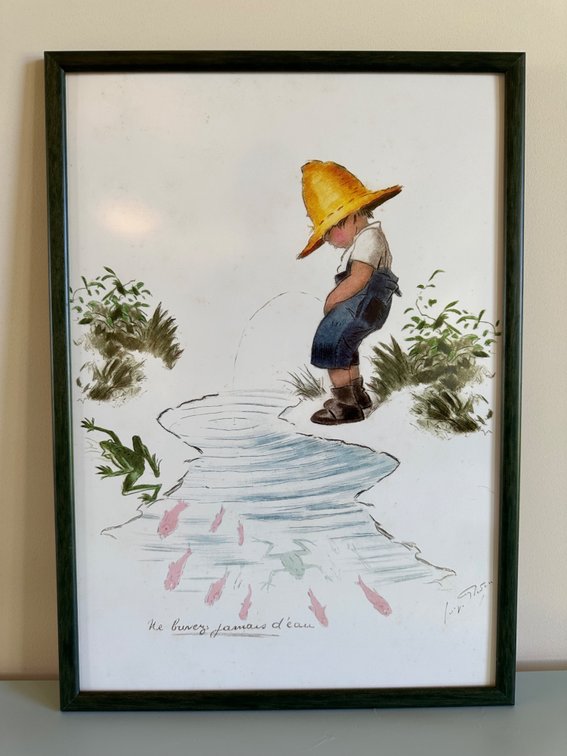 "Ne buvez jamais d'eau" Illustration Print