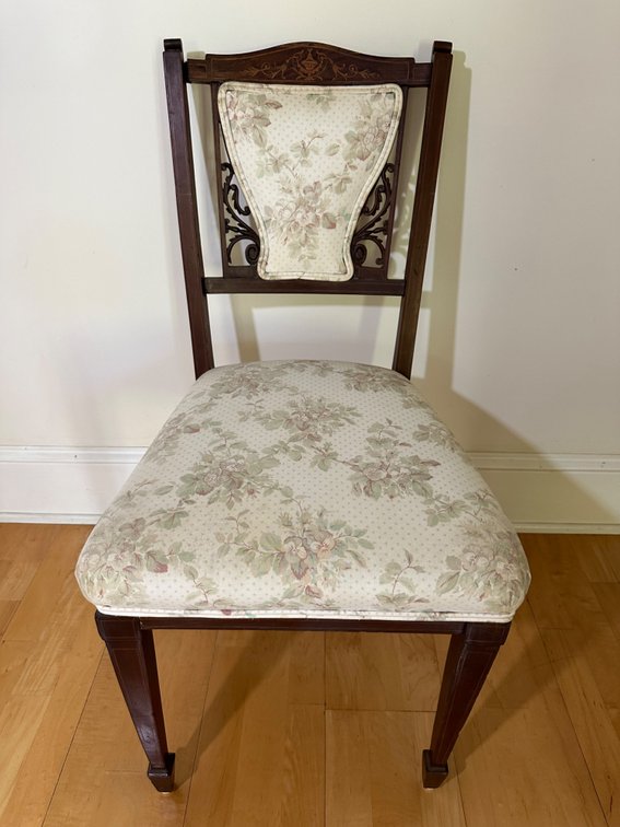 English Sheraton-Style Inlaid Chair, Early 20th Century
