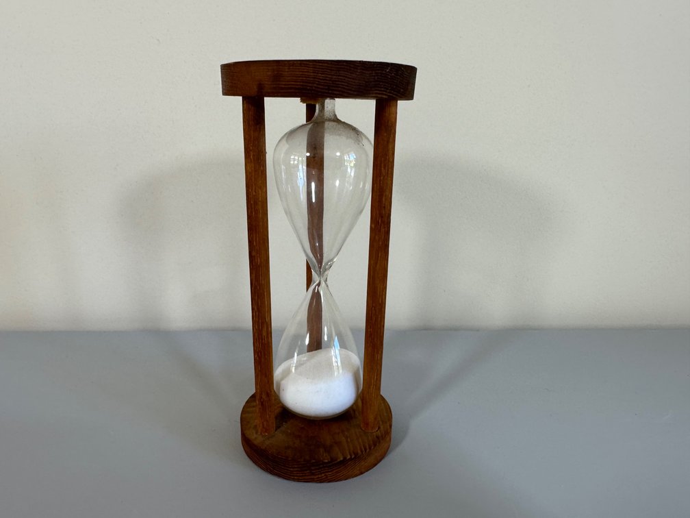 Nostalgic Mid-Century Wooden Hourglass