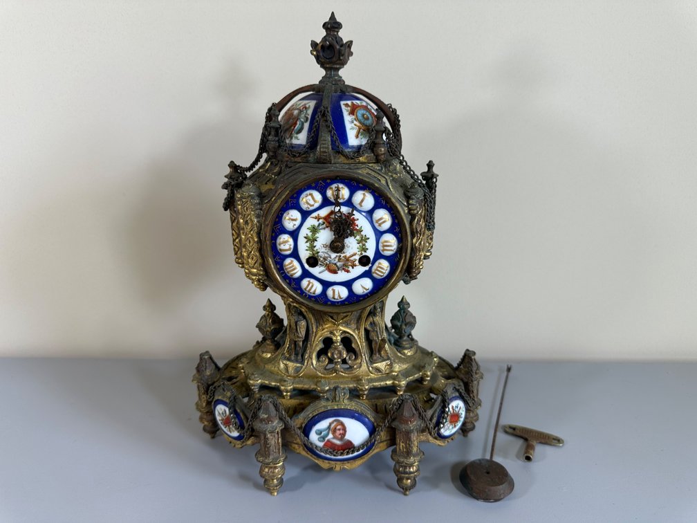 Opulent 19th Century Ormolu and Porcelain Mantel Clock