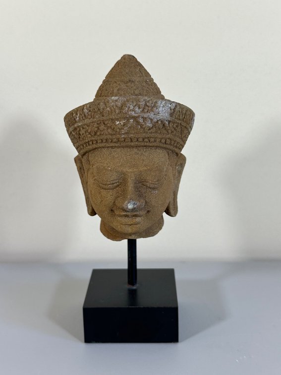  Southeast Asian Stone Head Sculpture