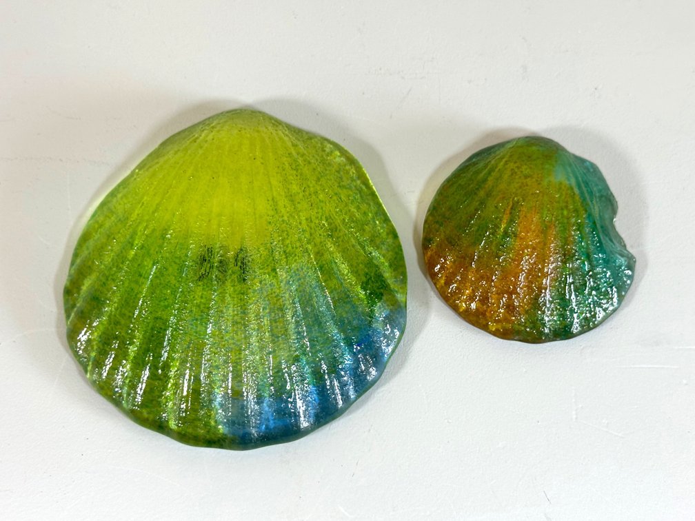 Handcrafted Glass Sea Shell Duo by UK Glasshouse