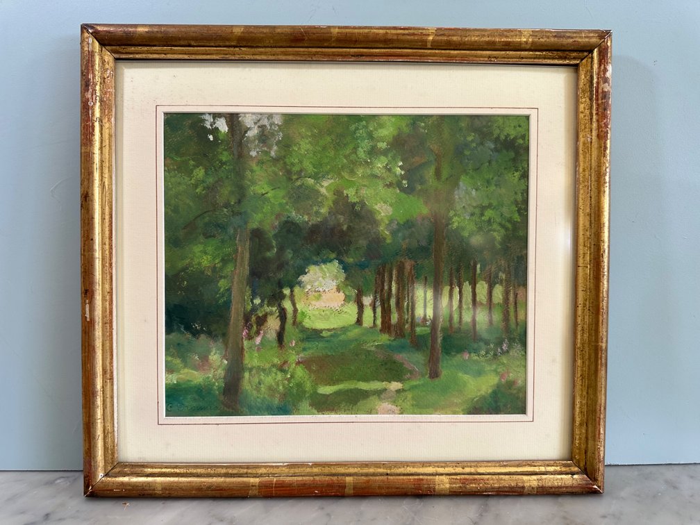 Signed C. Drouman Impressionist Landscape Painting