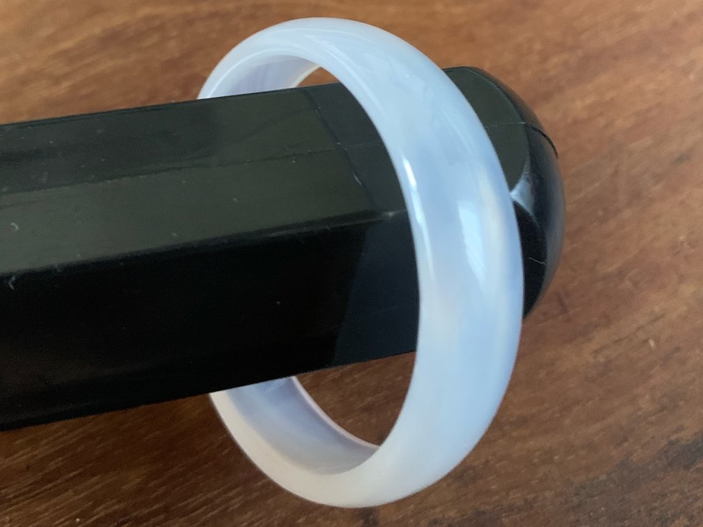 Translucent White Jade Baby Bangle