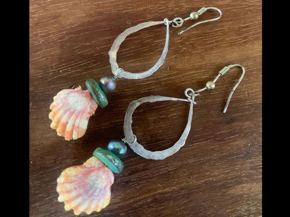 Hand Made Sunrise Shell Earrings