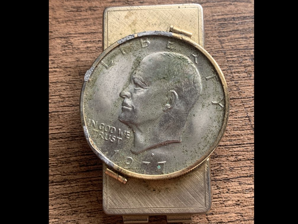 Ike Dollar Coin in Bezel 1977