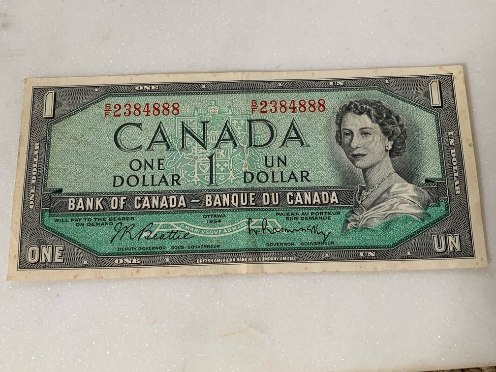 Canada $1 Banknote 1954