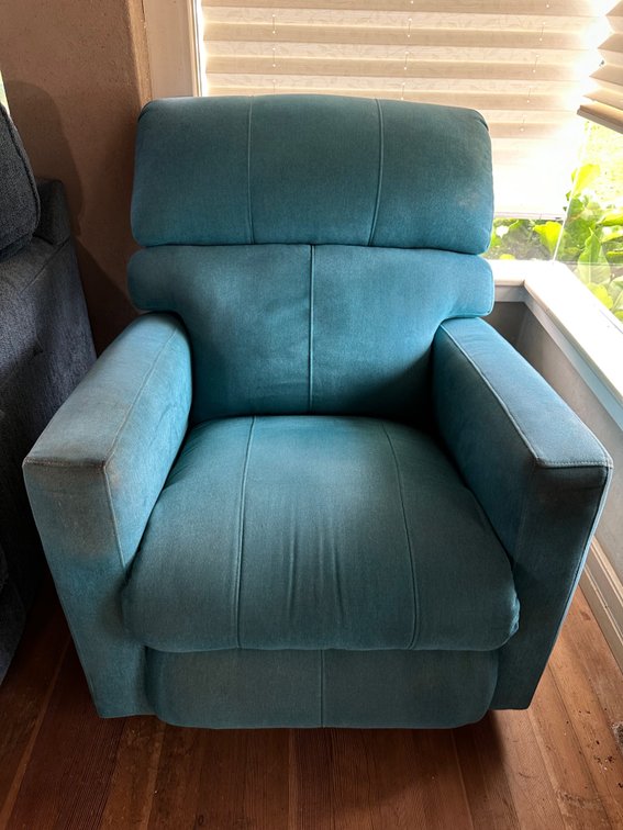 Comfortable Teal Upholstered Recliner 