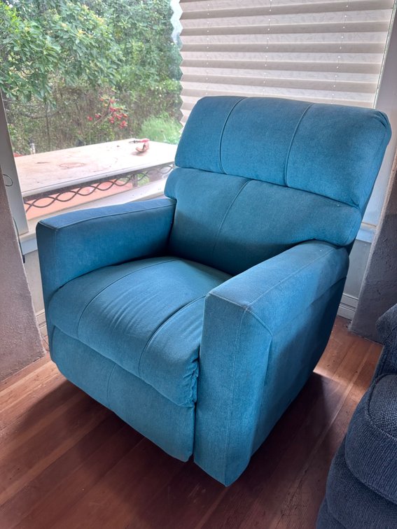 Comfortable Teal Upholstered Recliner