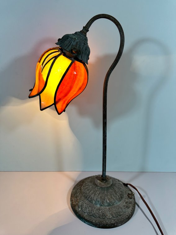 Vintage Stained Glass Table Lamp