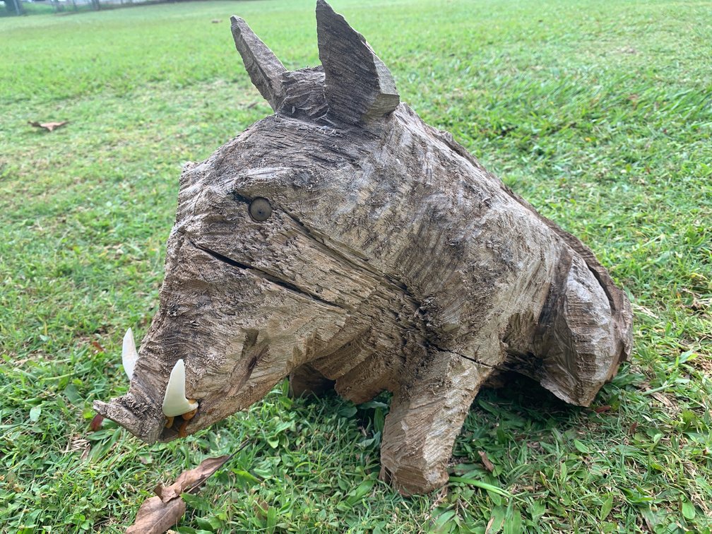 Carved Wood Pig 