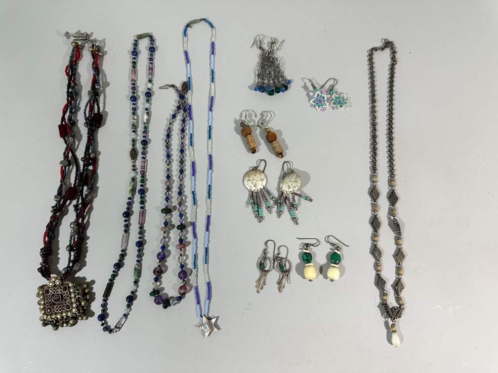 Collection of Handcrafted Beaded Jewelry with Earrings