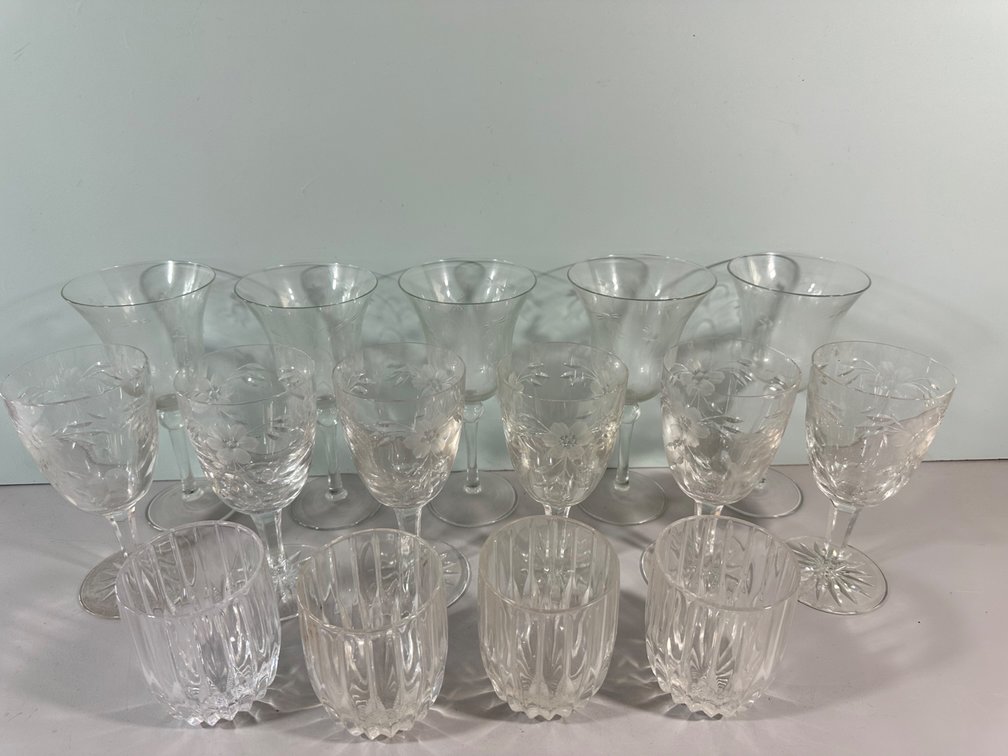 Collection of Etched Glassware