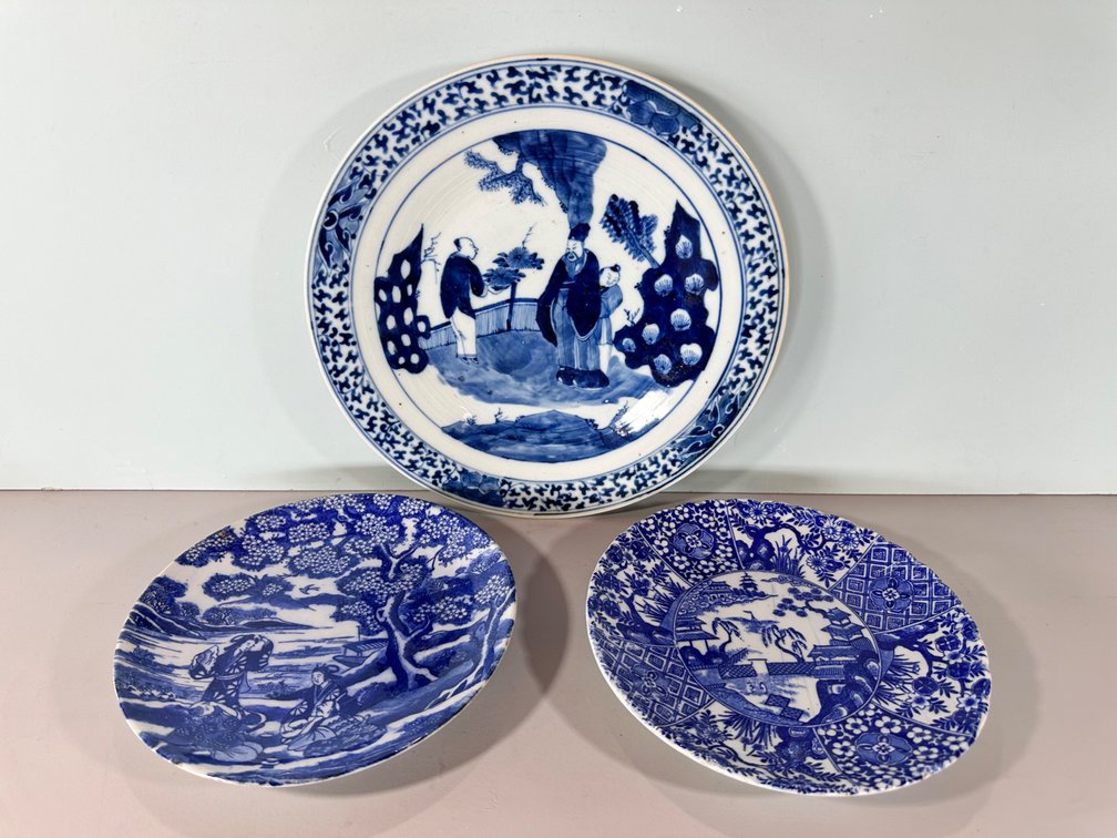 Vintage Blue and White Porcelain Plates