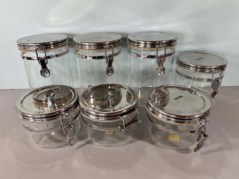 Glass Storage Jars with Metal Lids