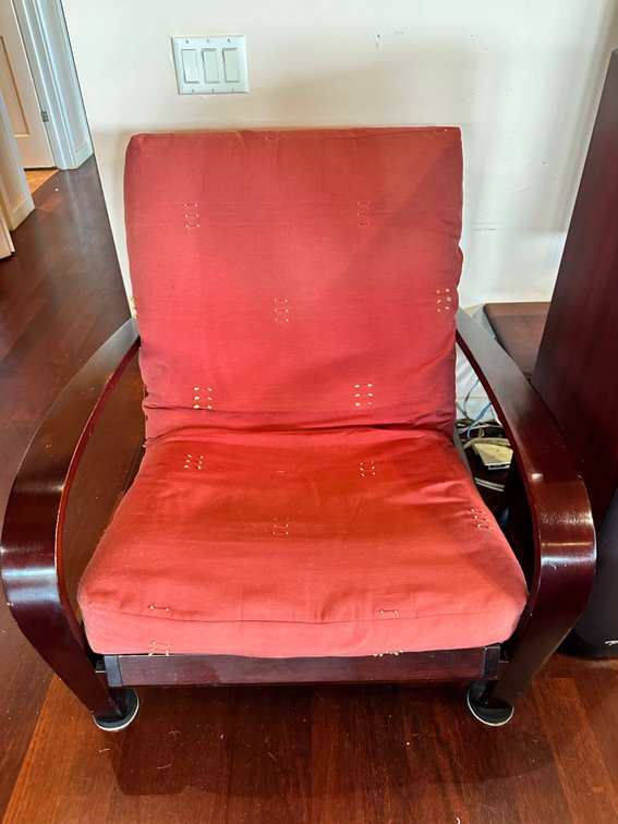 Red Cushion Futon Bed Chair 35" X 35
