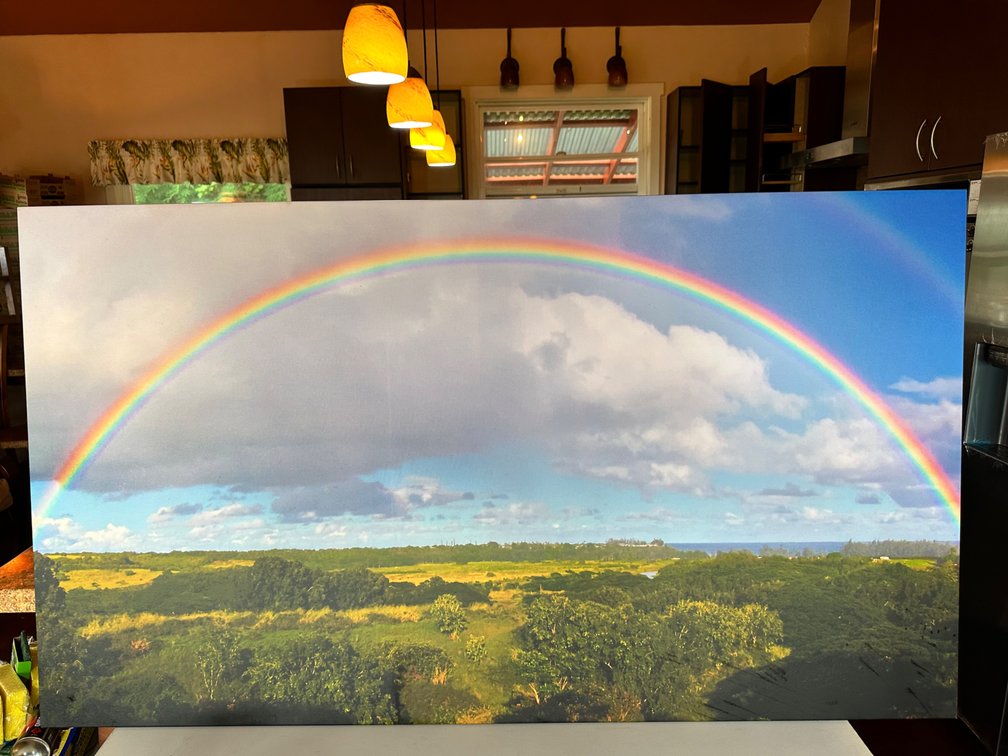 Large Canvas Print of a Vibrant Rainbow Hawaiian Landscape