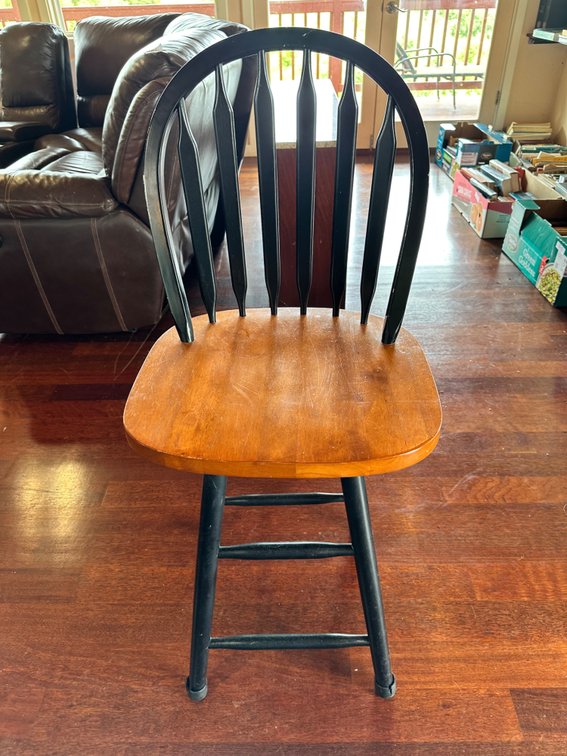 Single Wooden Chair with Black Spindles