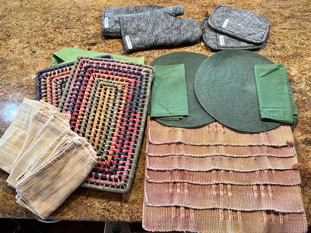 Assorted Kitchen Linens and Accessories