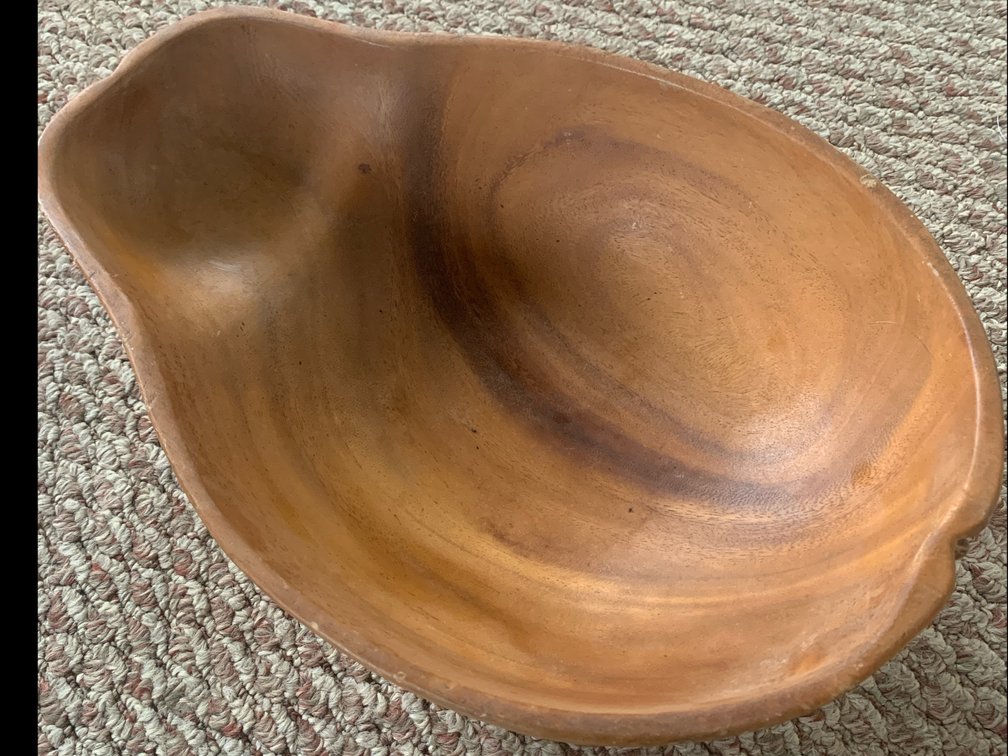 Papaya Shaped Monkeypod Wooden Bowl by Kauai Hardwood 