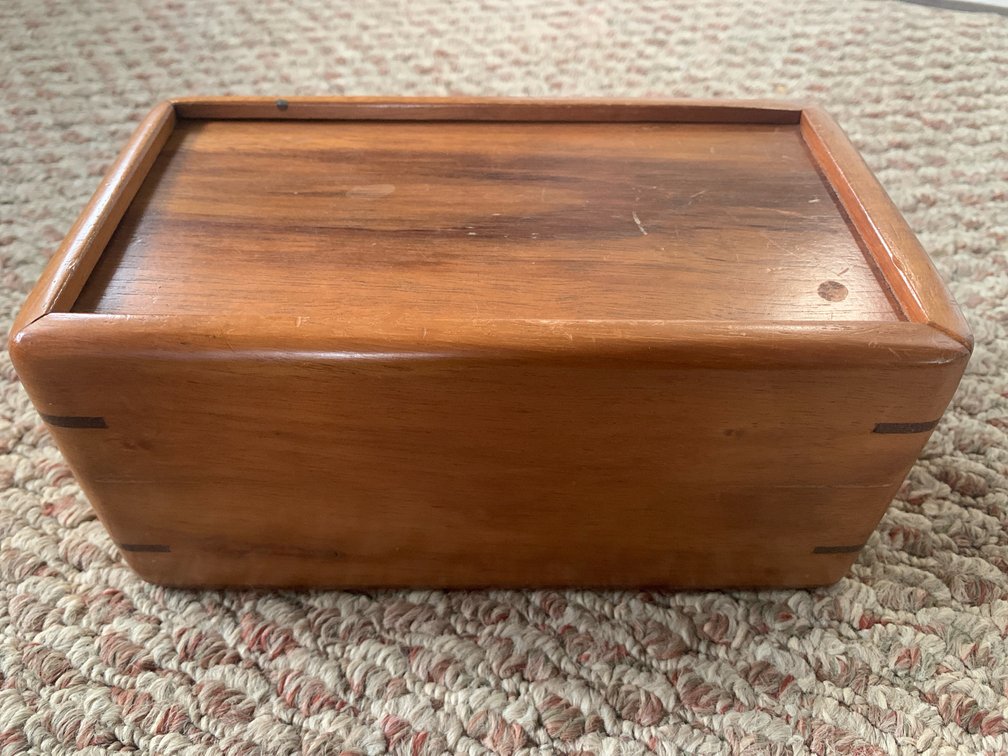 Vintage Wooden Slide Box