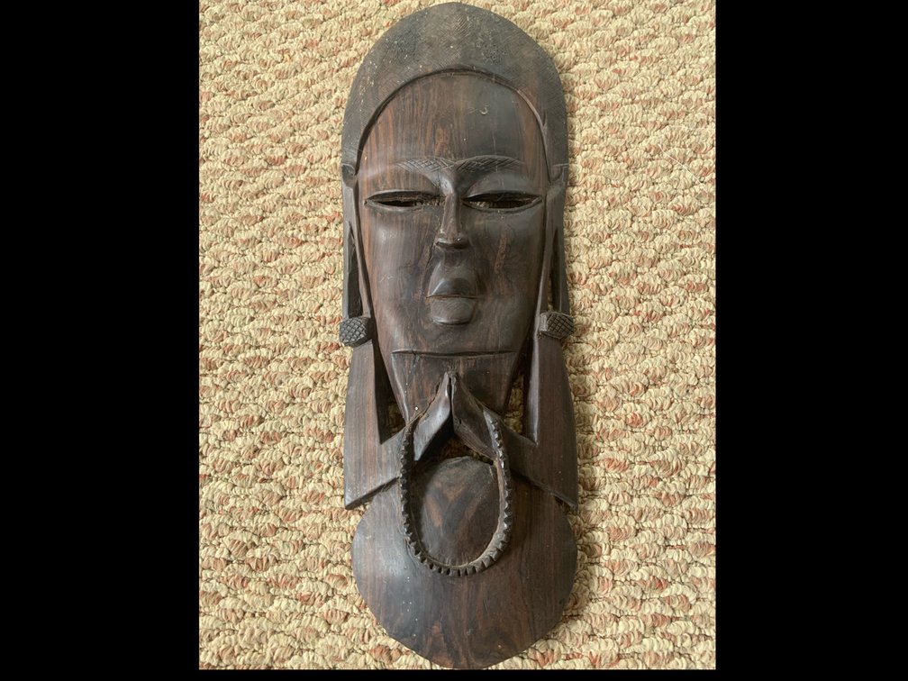 Ebony Carved Wooden African Mask