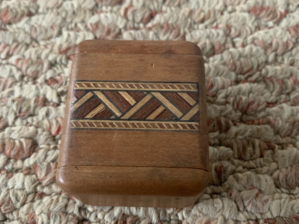 Inlaid Wooden Slide Box