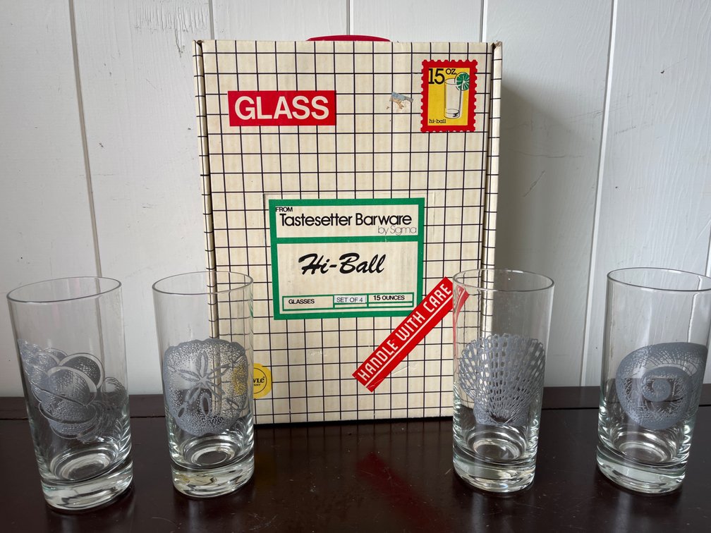 Vintage Glass Hi-Ball Set in Box