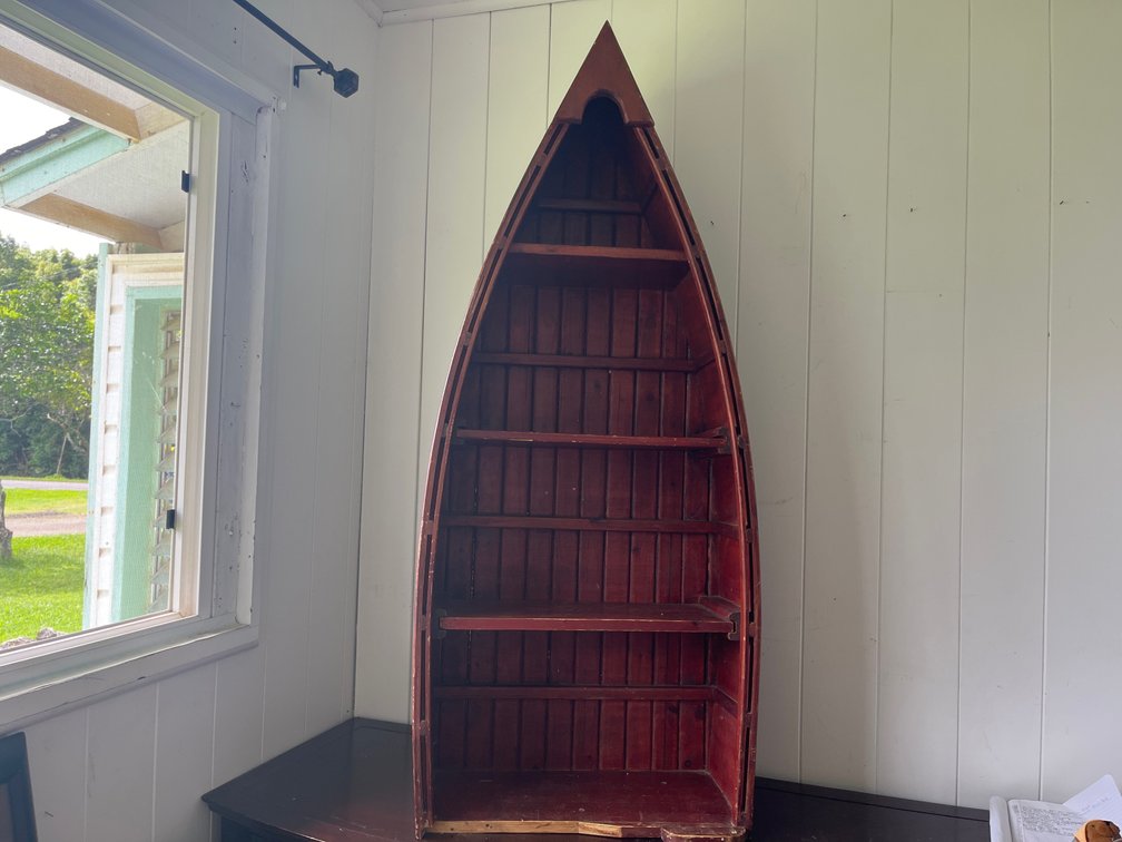 Wood Boat Shaped Book Shelf