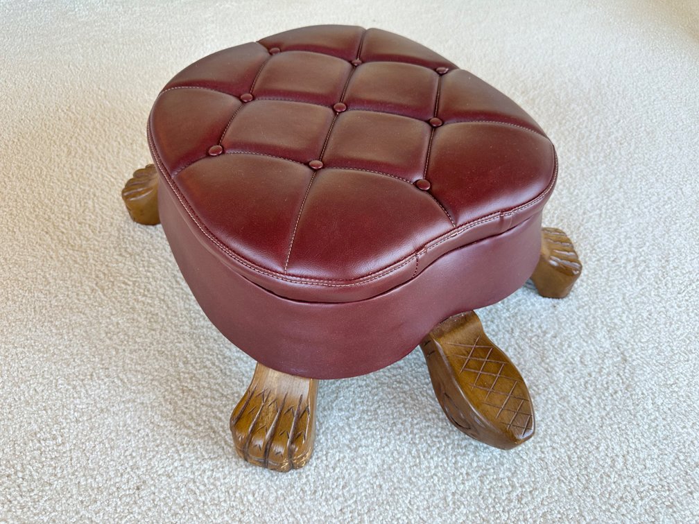 Leather Turtle Shaped Footstool