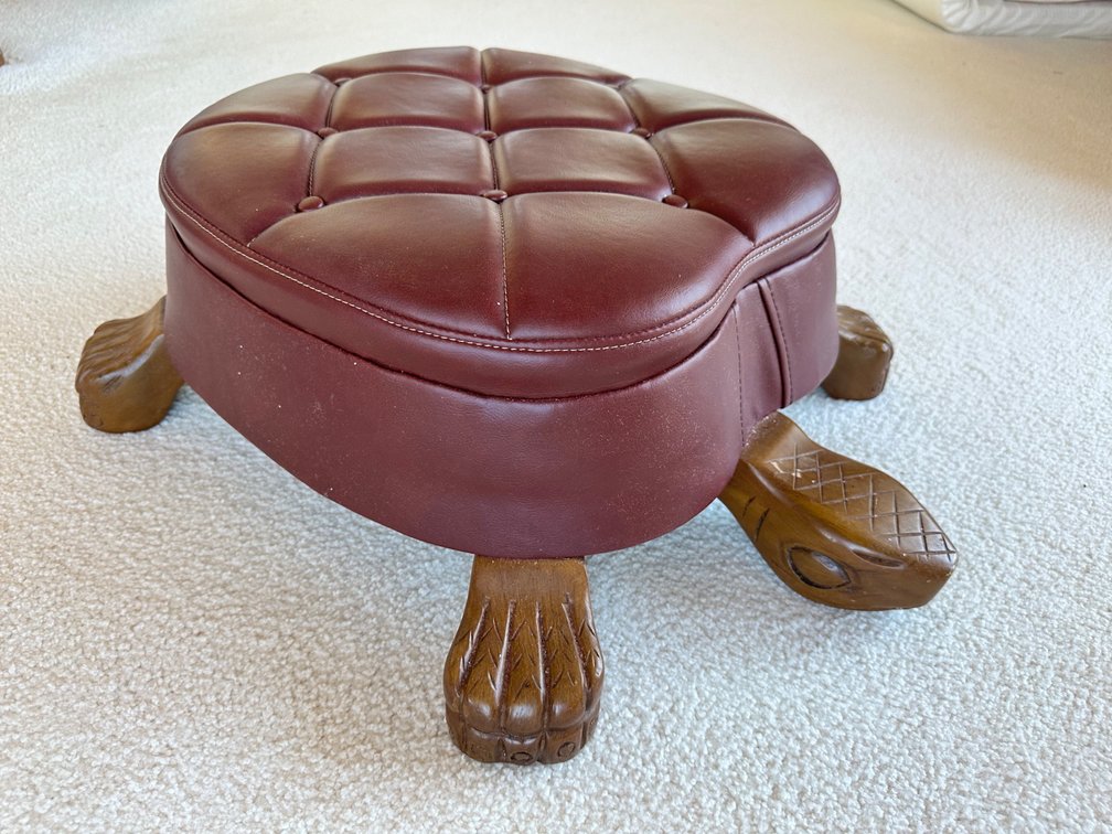 Leather Turtle Shaped Footstool