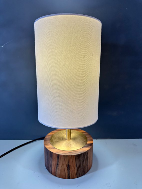 Elegant Touch Lamp with Gold and Wood Accents