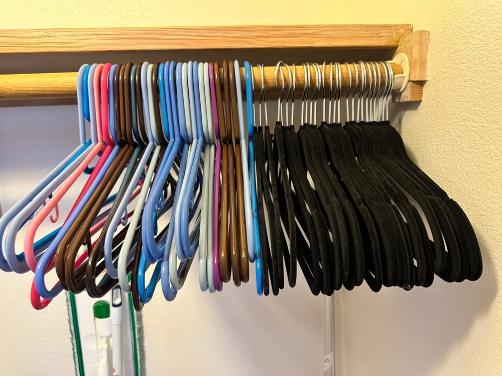 Assorted Multi-Color Plastic and Velvet Hangers - Bulk Lot
