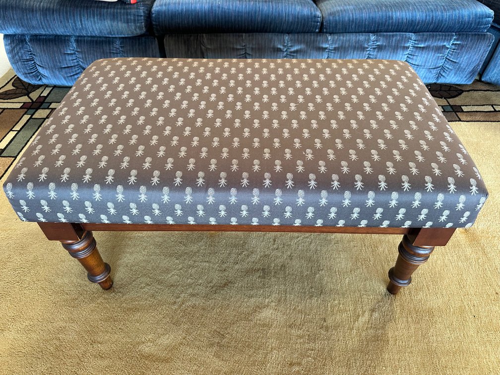 Ottoman with Pineapple Motif Cover - Renovation Project