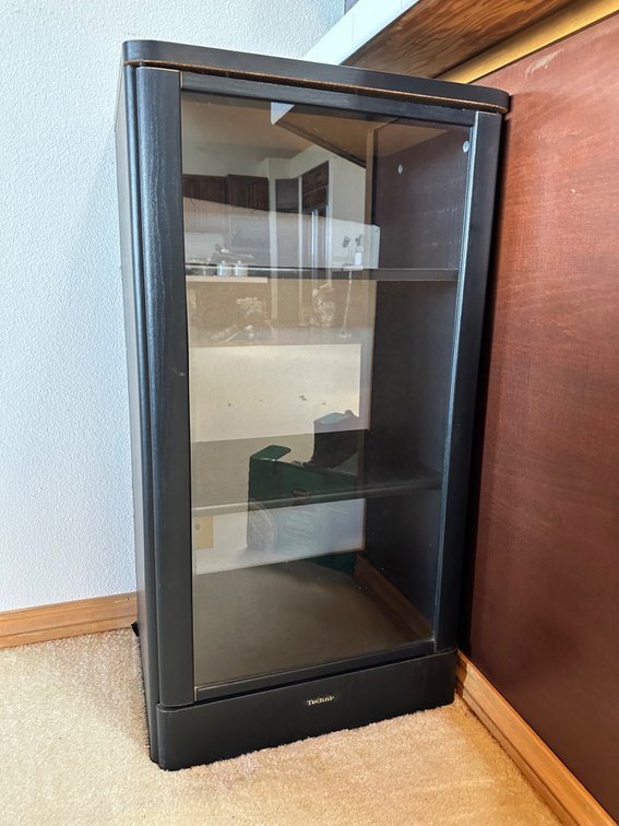 Techni Mobili Stylish Black Laminate Display Cabinet 