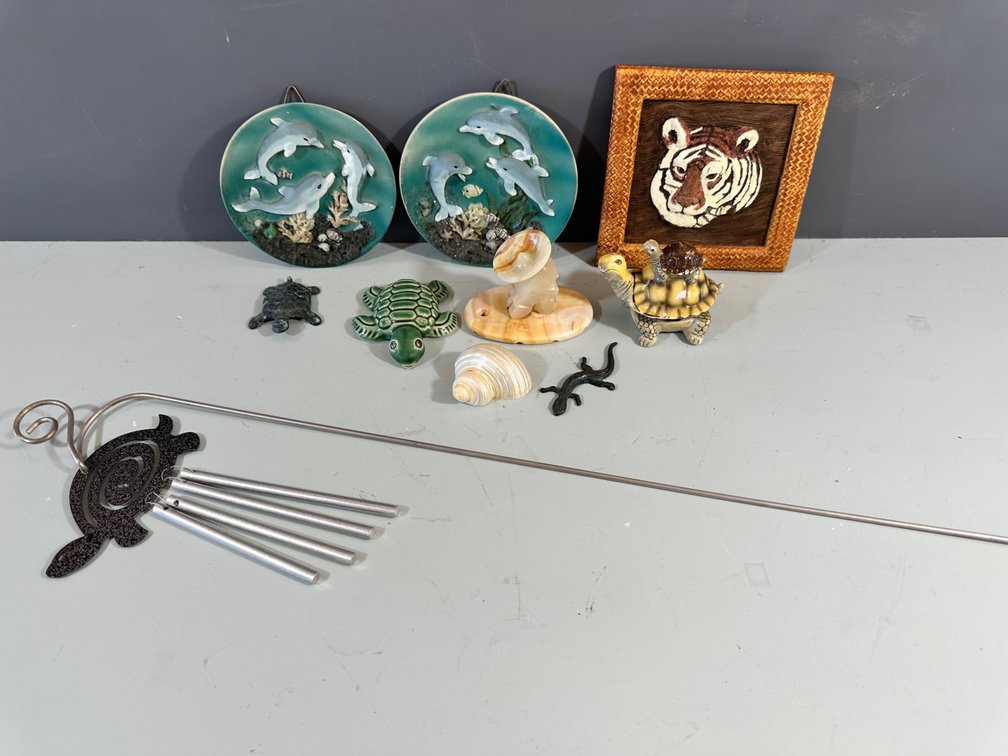 Collection of Marine and Animal Decor - Unique Figurines, Plates, and More