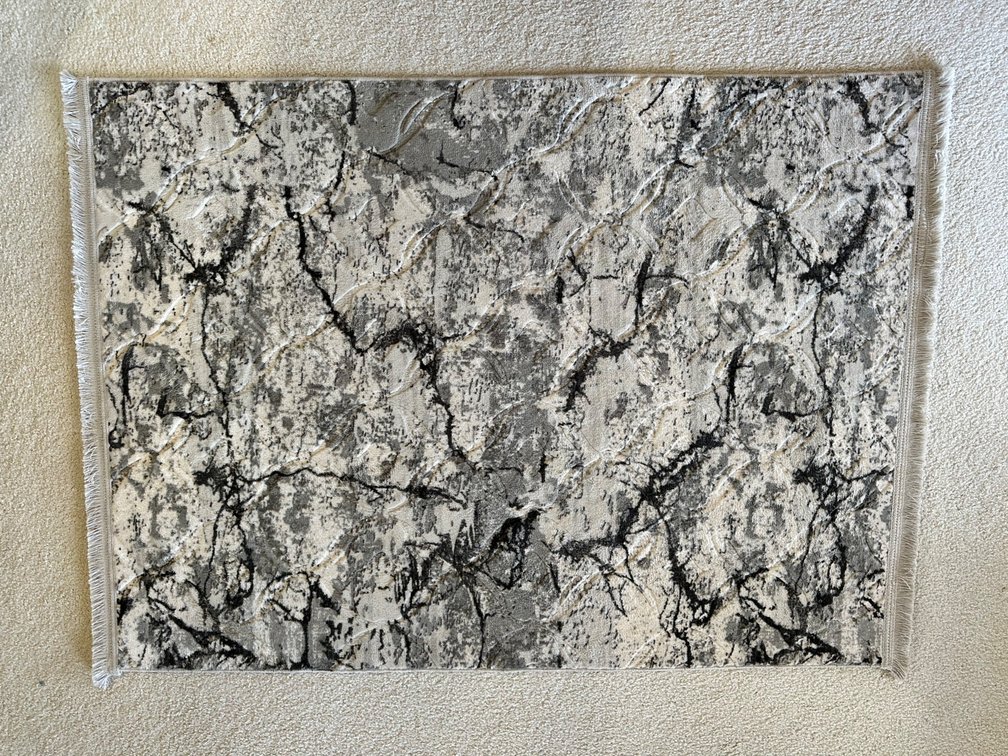 Stunning Abstract Pattern Area Rug in Monochrome - Approx. 54" x 39"