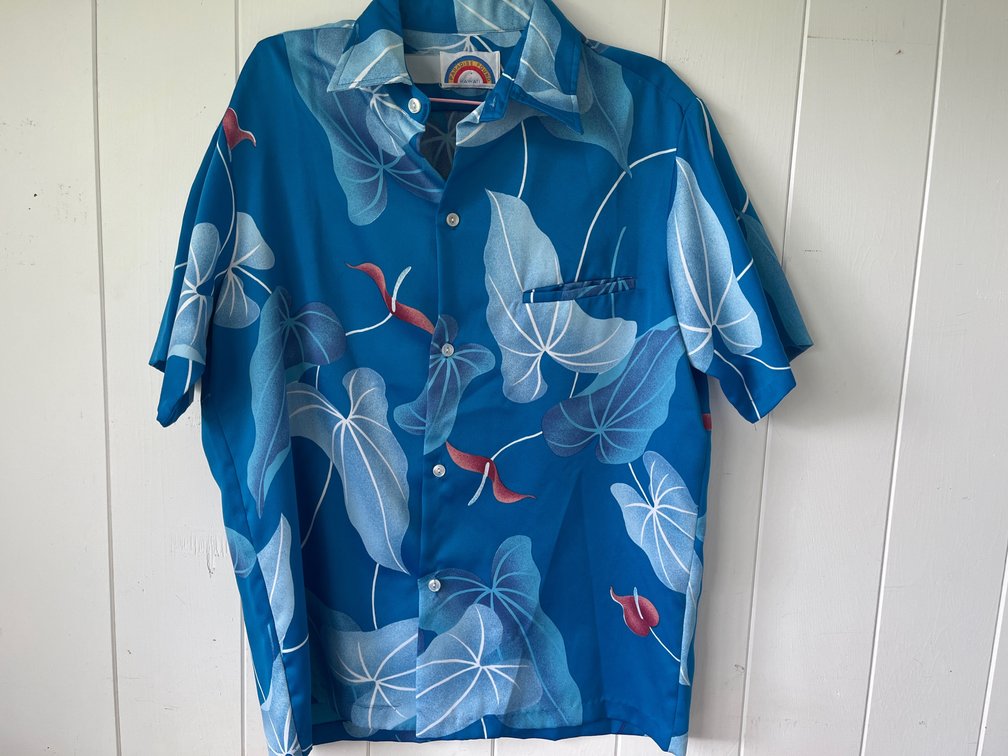Vintage Blue Paradise Found Aloha Shirt