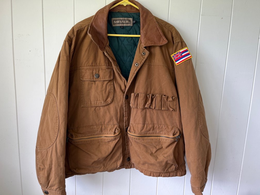 Vintage Utility Jacket with Hawaiian Flag