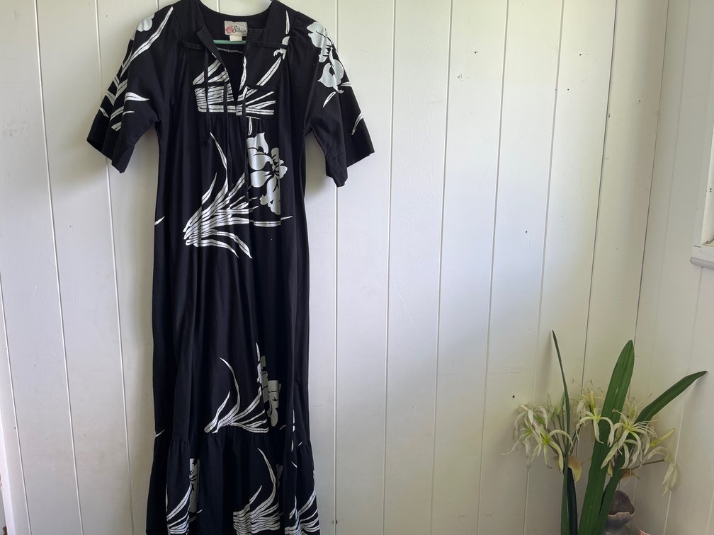 Vintage Sidan Hawaii Muu Muu